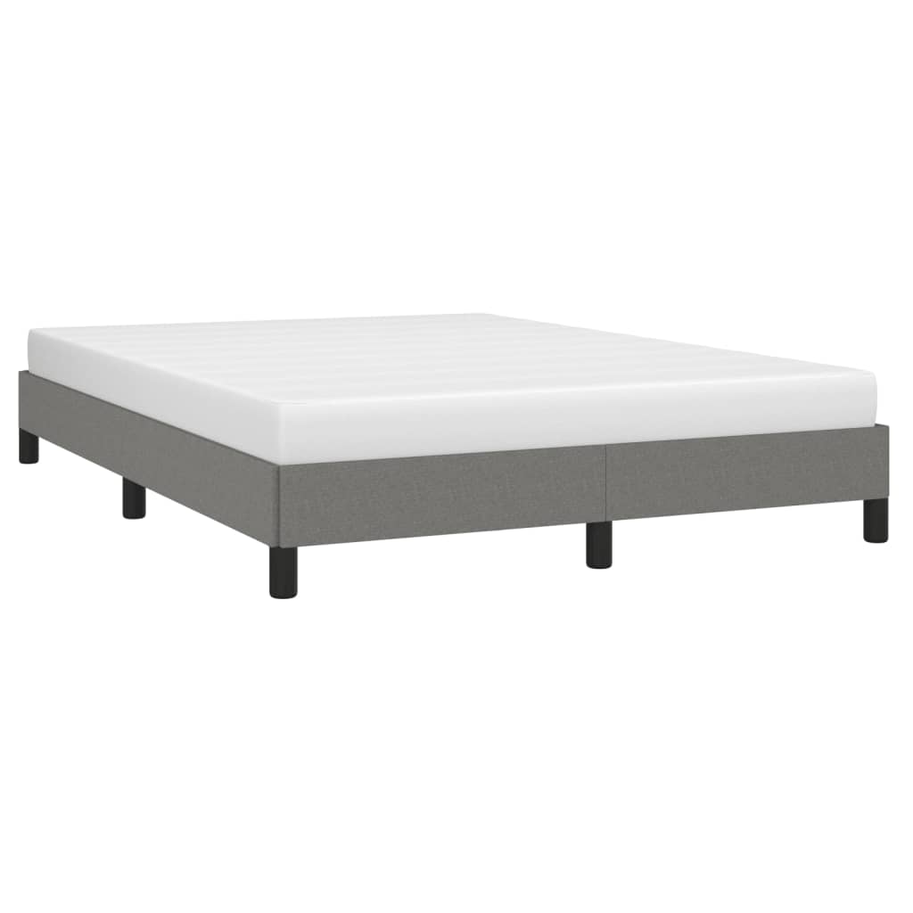 Estrutura de cama sem colchão 140x190 cm tecido cinzento-escuro