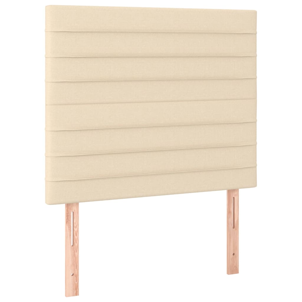 Cabeceira de cama c/ LED tecido 90x5x118/128cm crème