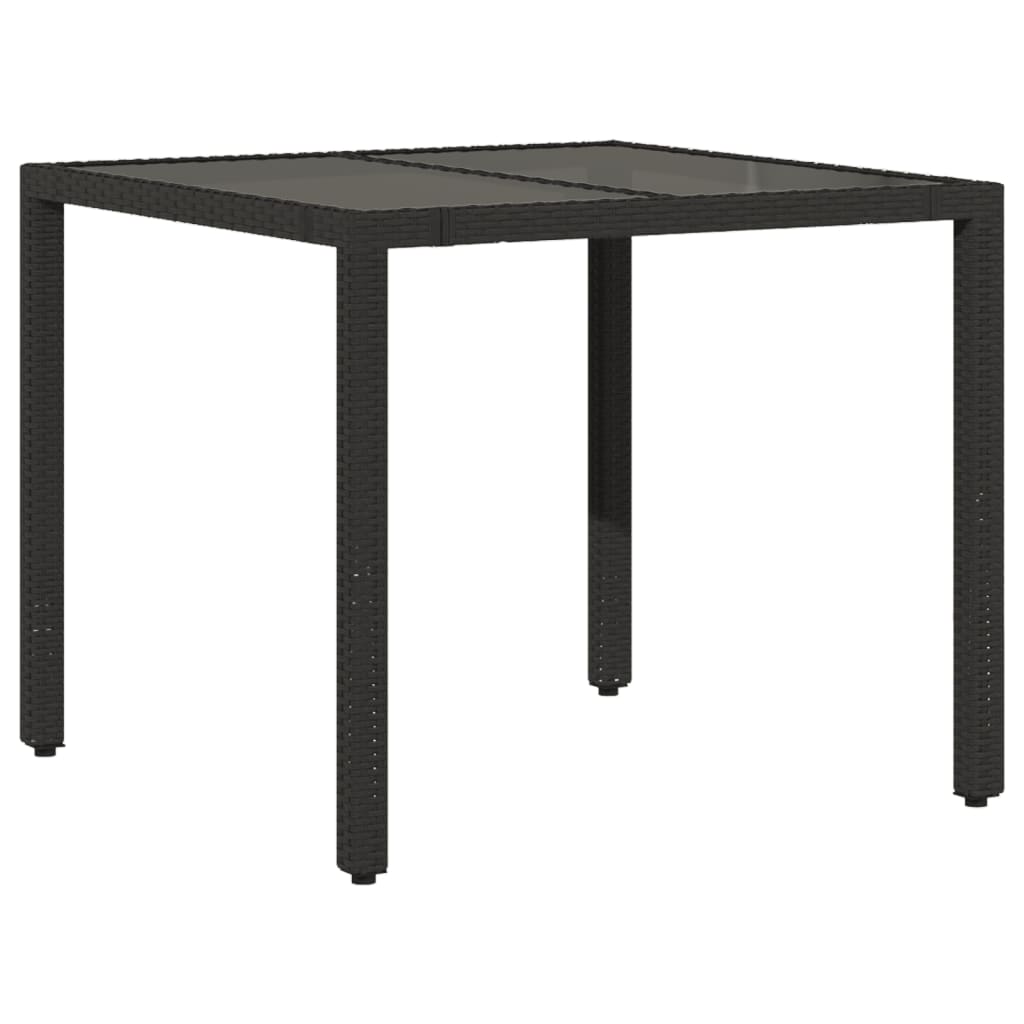 3 Pcs conjunto de bistrô com almofadões vime PE preto