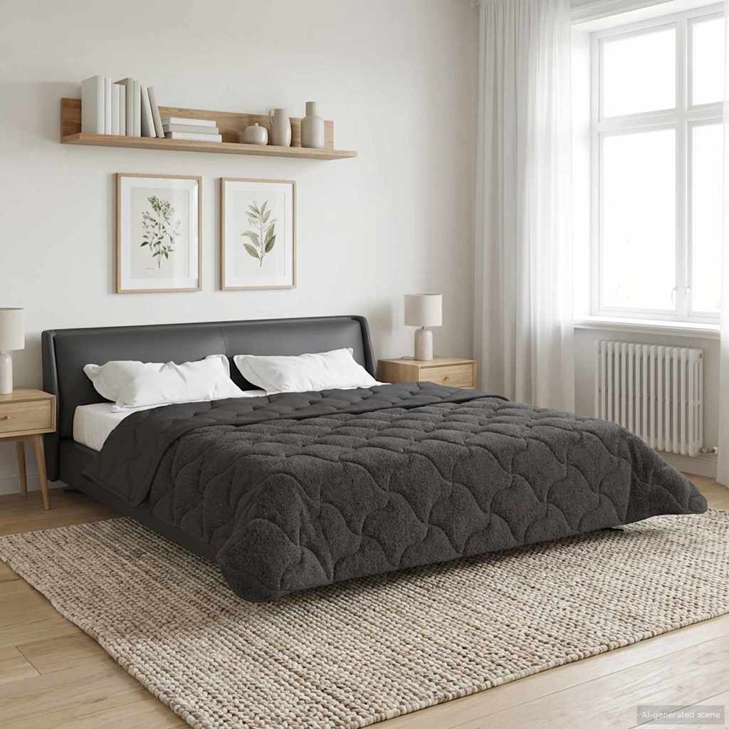 Duvet de ano inteiro colchonete antracite 200 x 240 cm