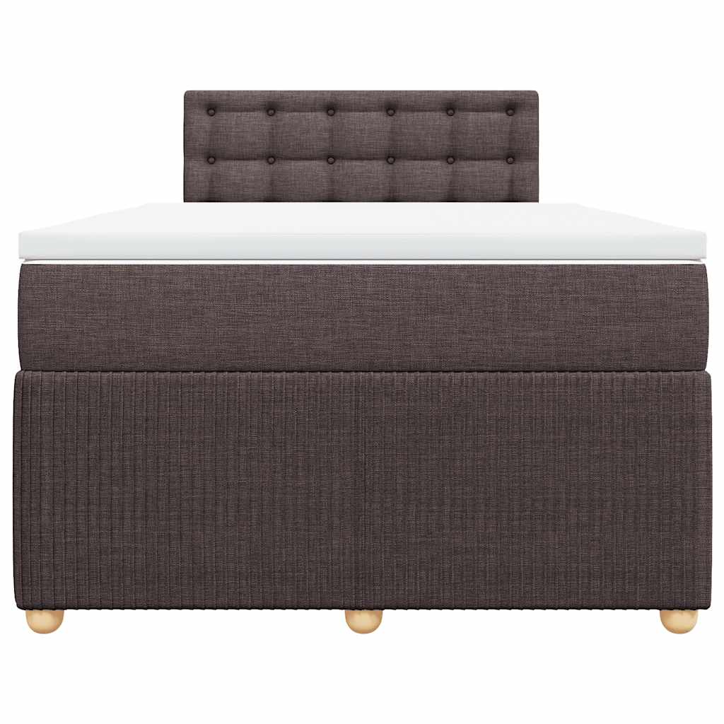 Cama com molas/colchão 120x200 cm tecido castanho-escuro