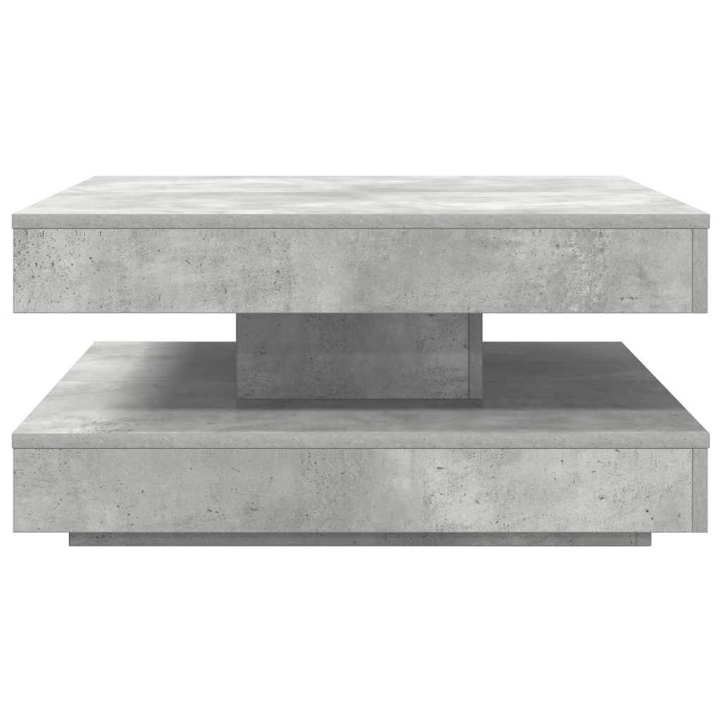 Mesa de centro rotativa a 360 graus 70x70x34,5 cm cinza cimento