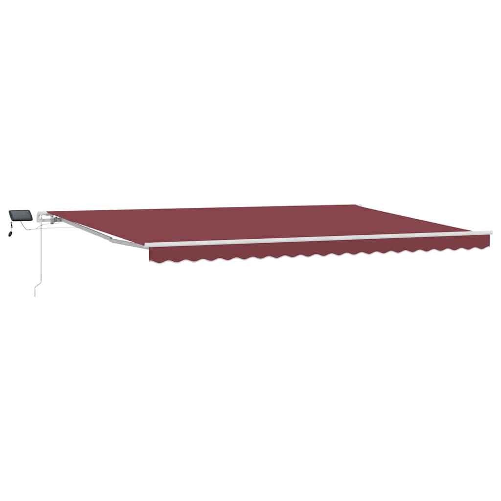 Toldo retrátil manual com luz LED 500x300 cm bordô