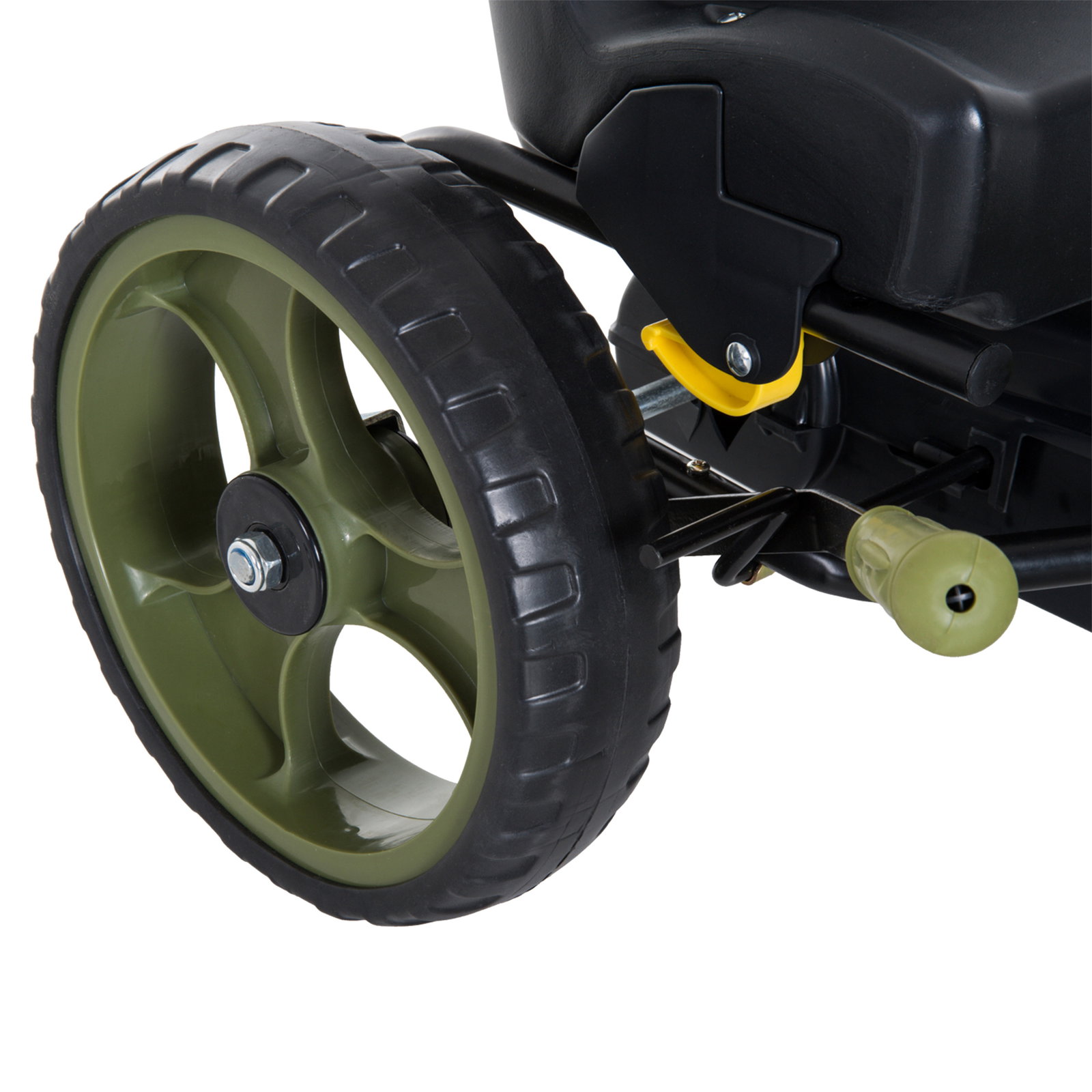 Go-kart a pedais para crianças acima de 3 anos com freio embreagem assento ajustável máx. 35 kg 105x54x61cm verde
