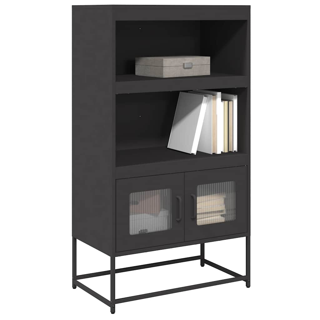 Aparador alto 68x39x123 cm aço preto