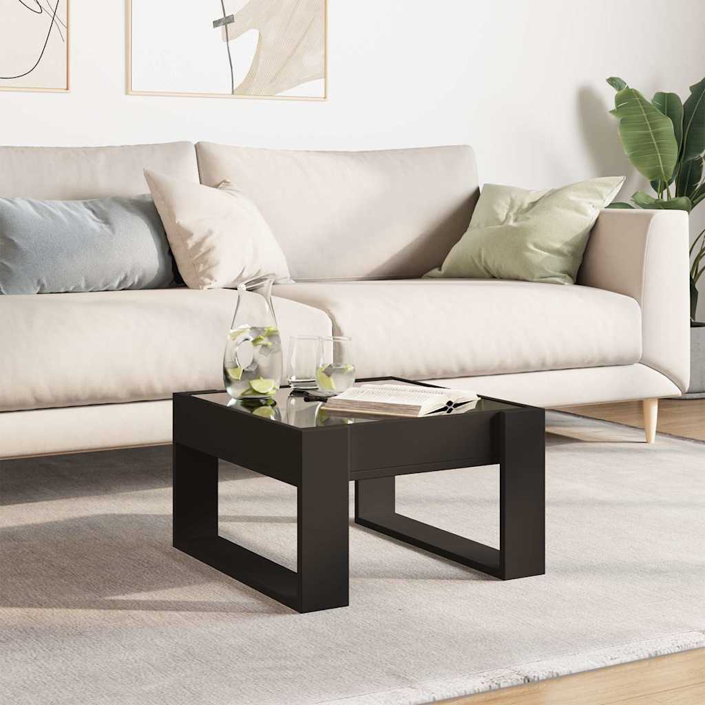 Mesa de centro luzes LED infinity 50x53x30 cm preto