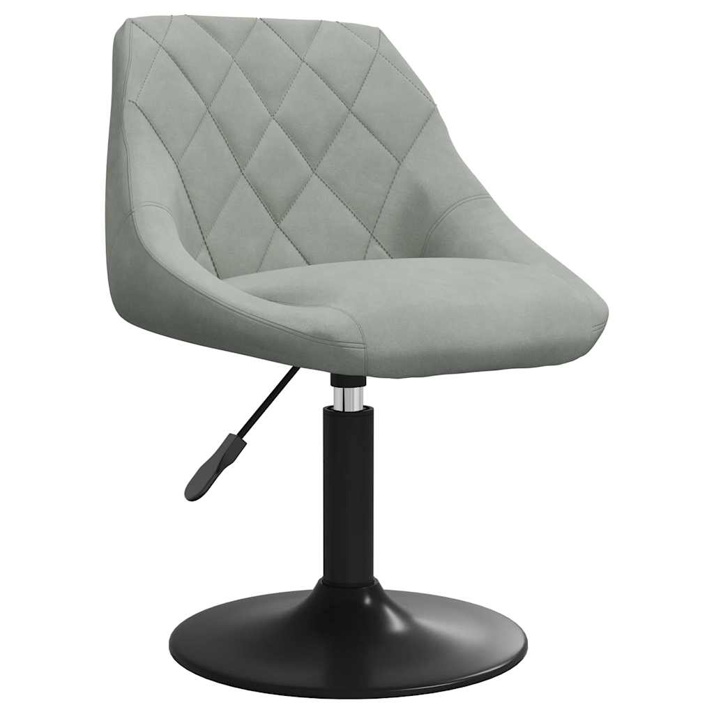Cadeiras de jantar giratórias 4 pcs veludo cinzento-claro