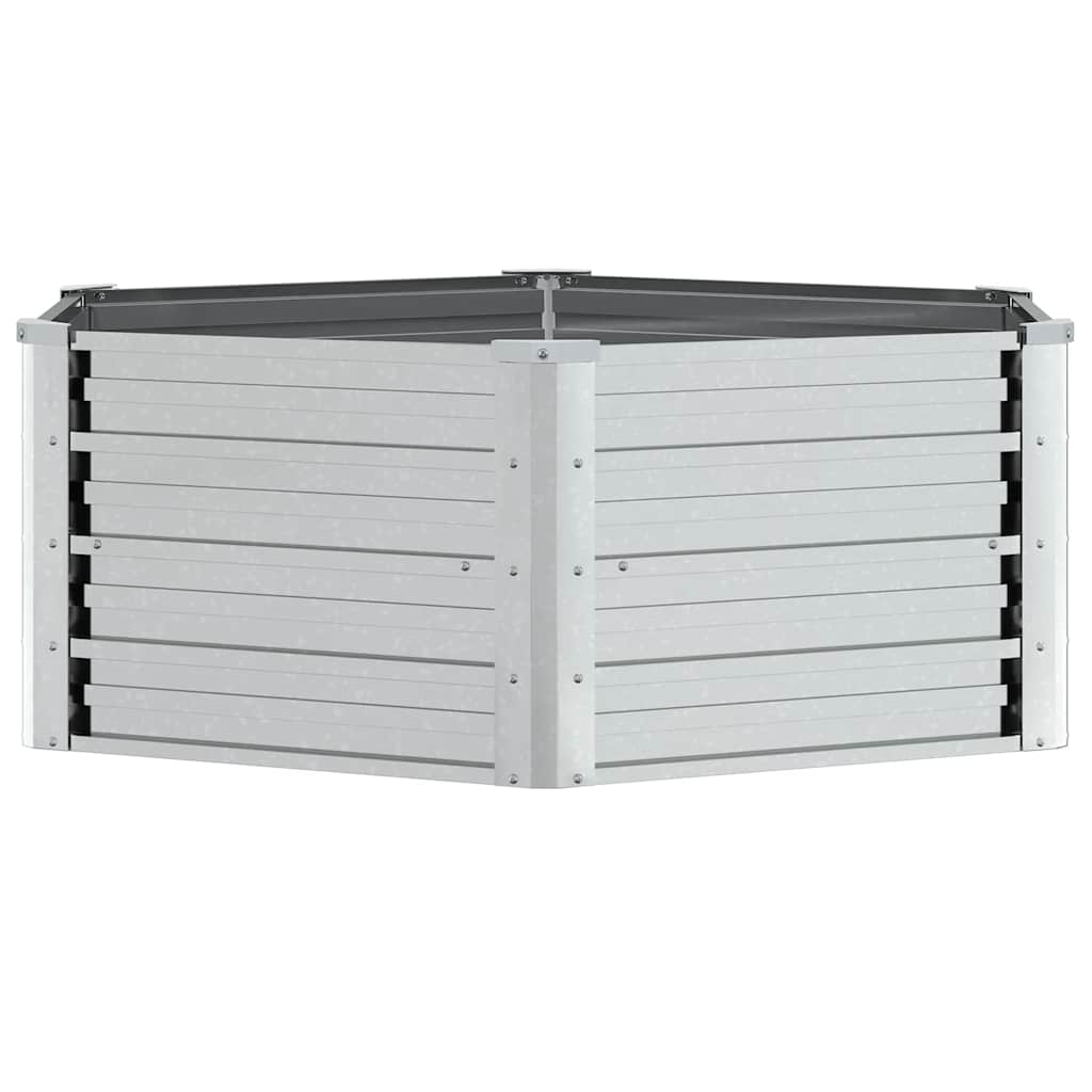 Canteiro elevado de jardim 129x45 cm aço galvanizado prateado
