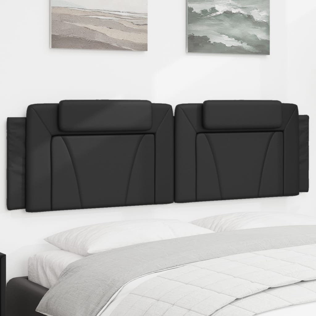 Almofadão de cabeceira viana 180 cm couro artificial preto