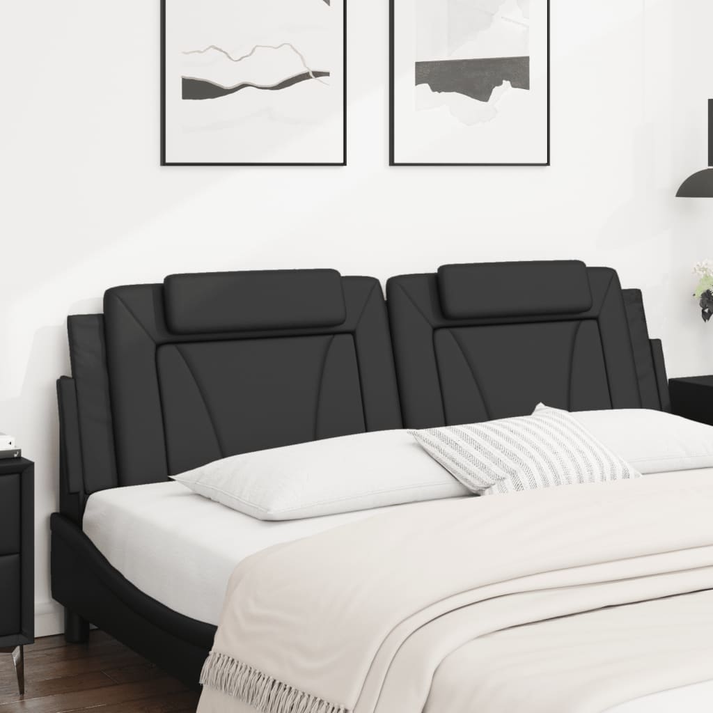 Almofadão de cabeceira viana 180 cm couro artificial preto
