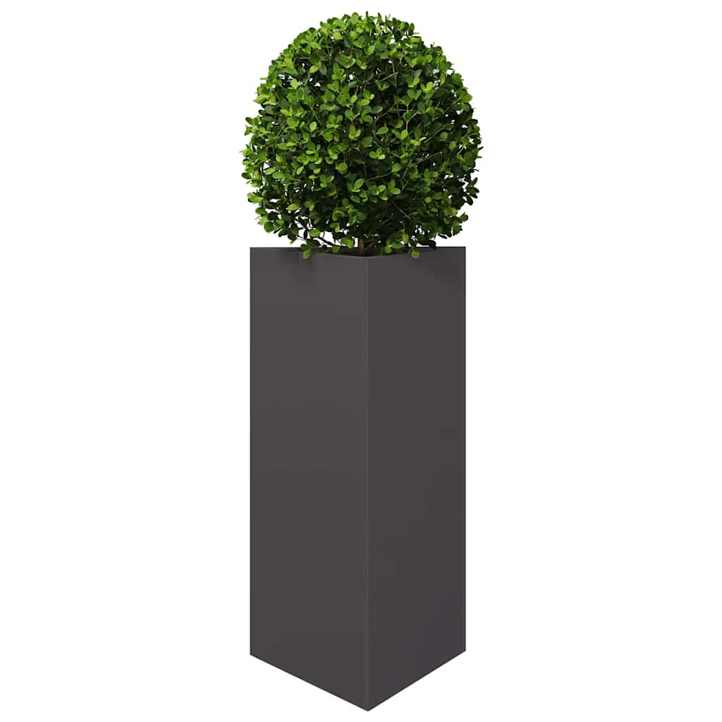 Vaso/floreira de jardim triangular 40x34,5x75 cm aço preto