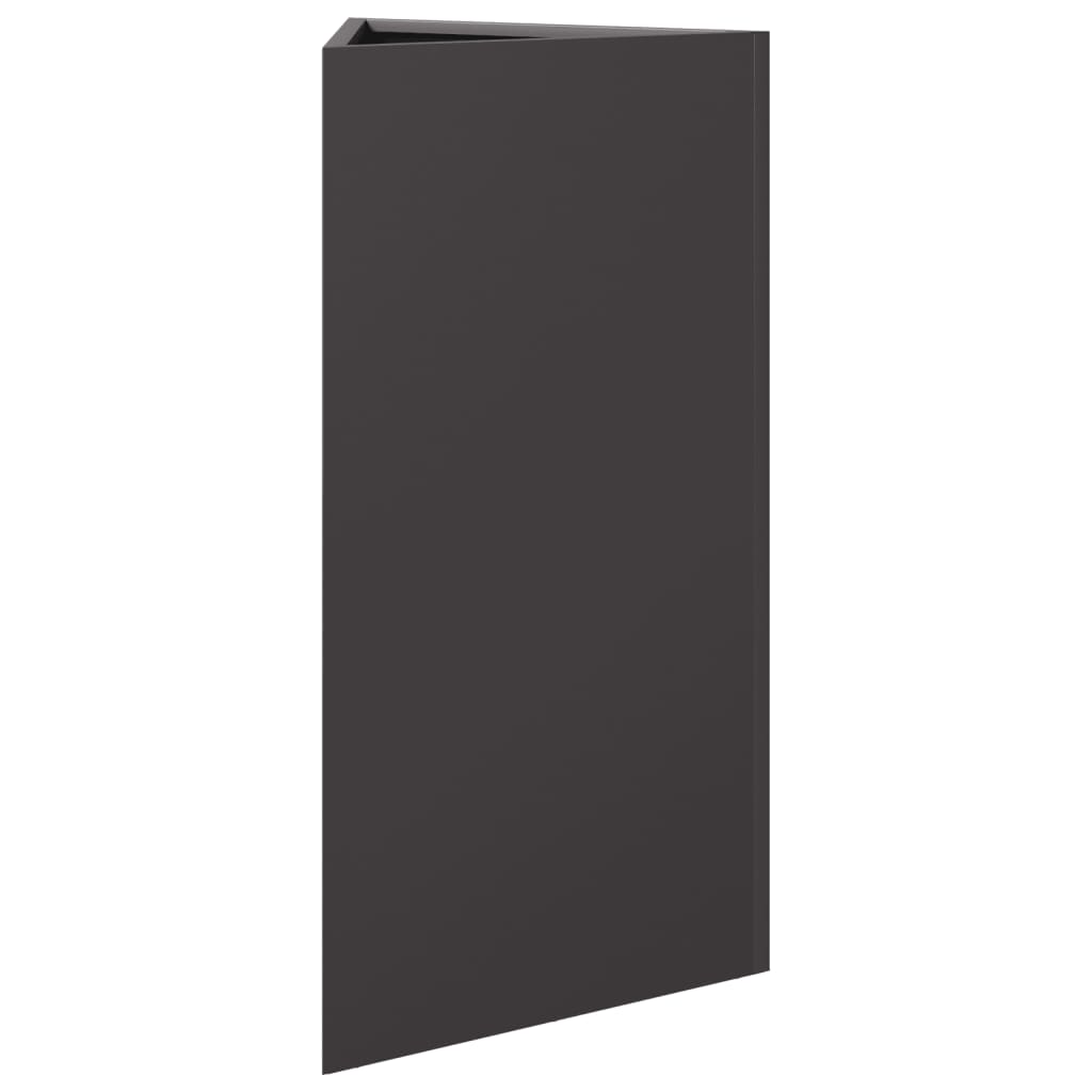 Vaso/floreira de jardim triangular 40x34,5x75 cm aço preto