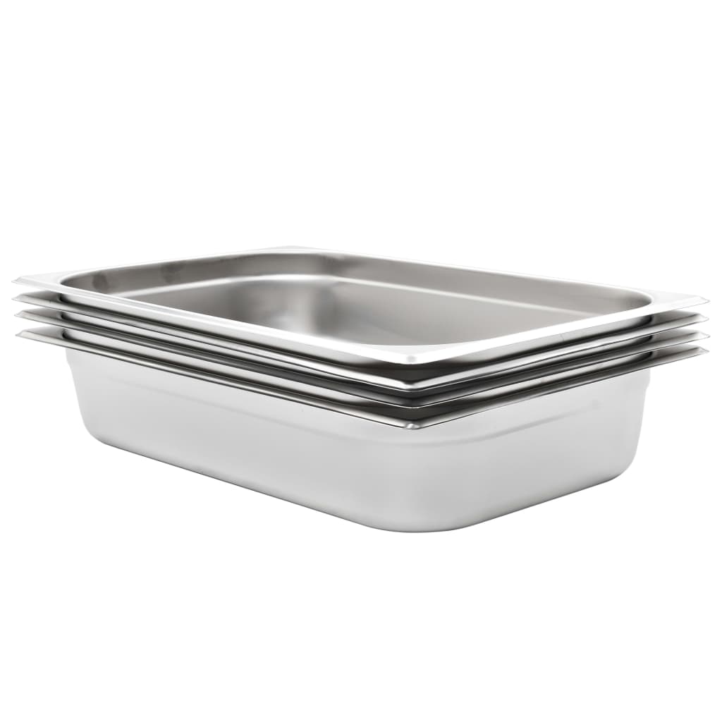 Recipientes gastronorm 4 pcs gn 1/1 100 mm aço inoxidável