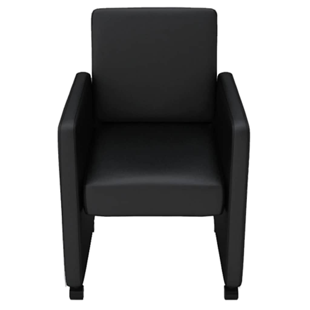 Cadeiras de jantar 4 pcs couro artificial preto