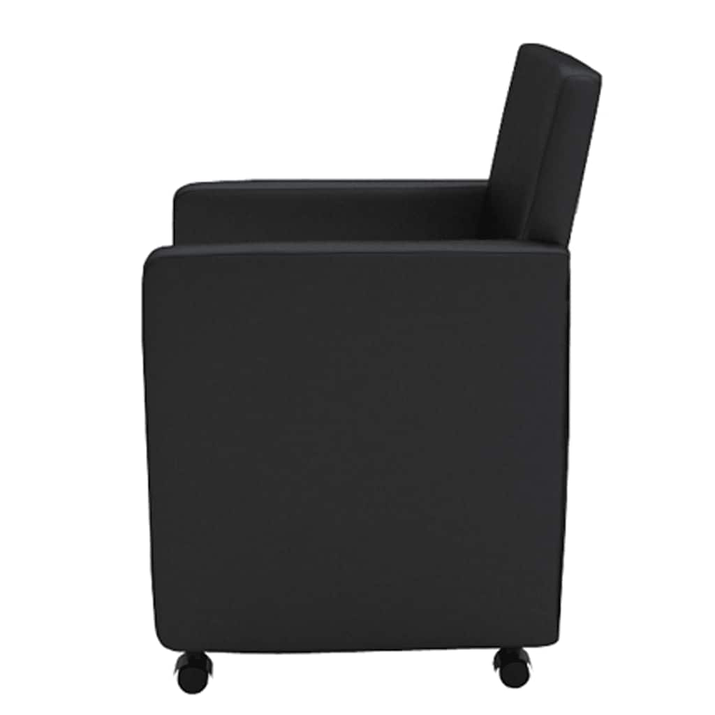 Cadeiras de jantar 4 pcs couro artificial preto