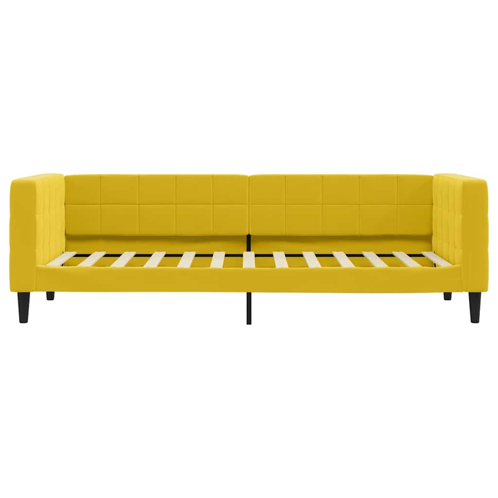 Sofá-cama com colchão 80x200 cm veludo amarelo