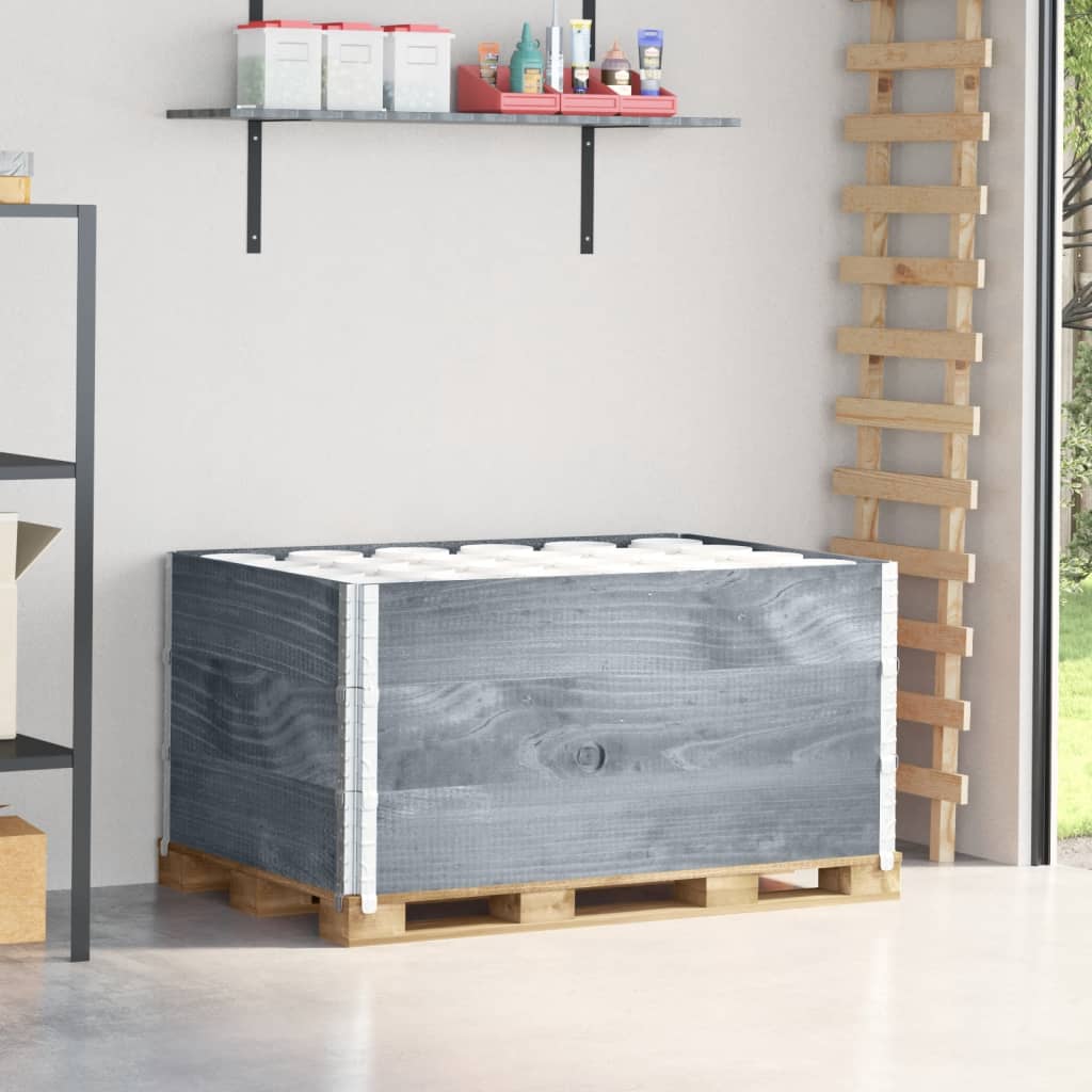 Colares p/ paletes 3 pcs 120x80 cm madeira pinho maciça cinza