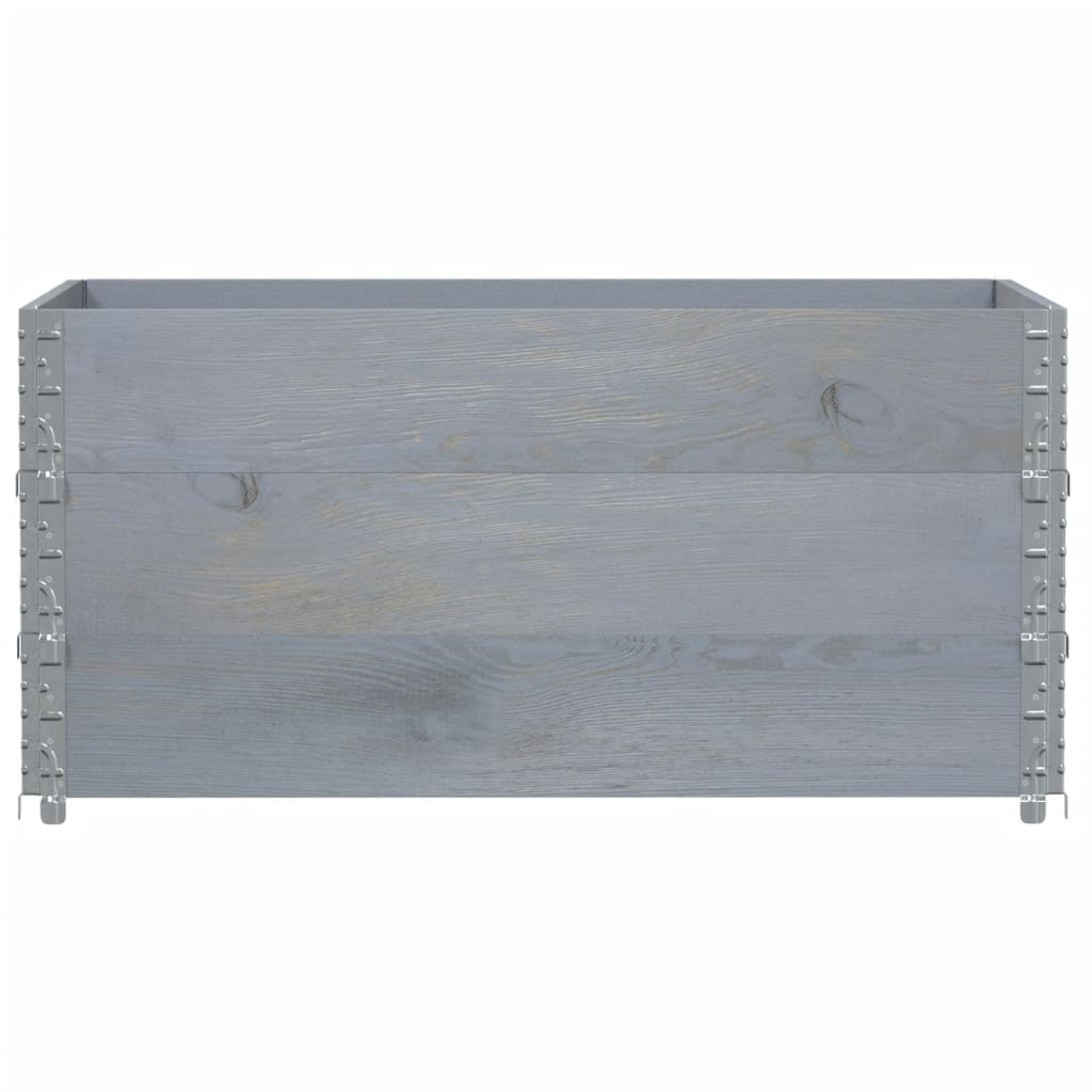 Colares p/ paletes 3 pcs 120x80 cm madeira pinho maciça cinza