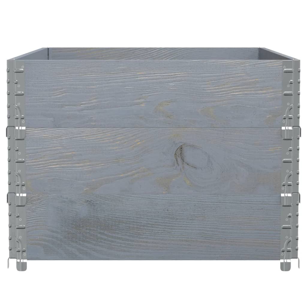 Colares p/ paletes 3 pcs 120x80 cm madeira pinho maciça cinza