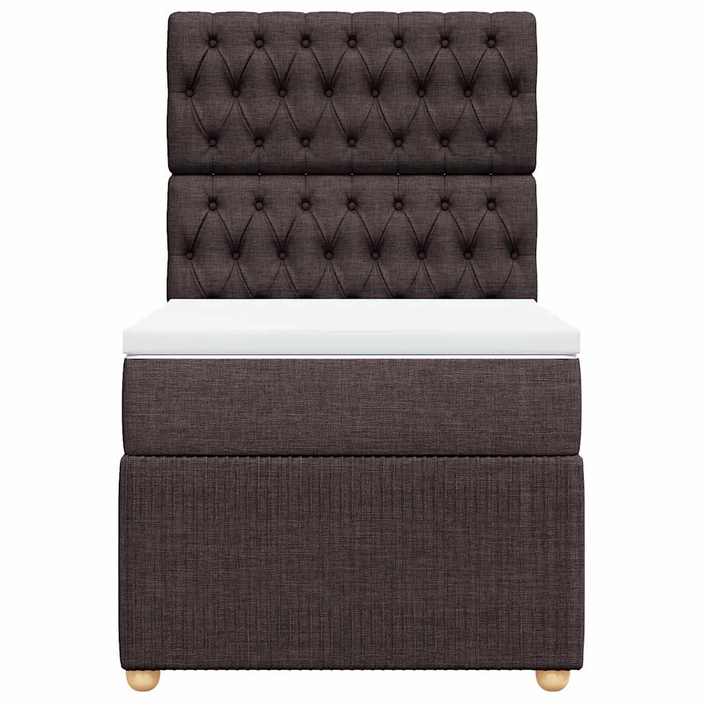 Cama com molas/colchão 90x200 cm tecido castanho-escuro