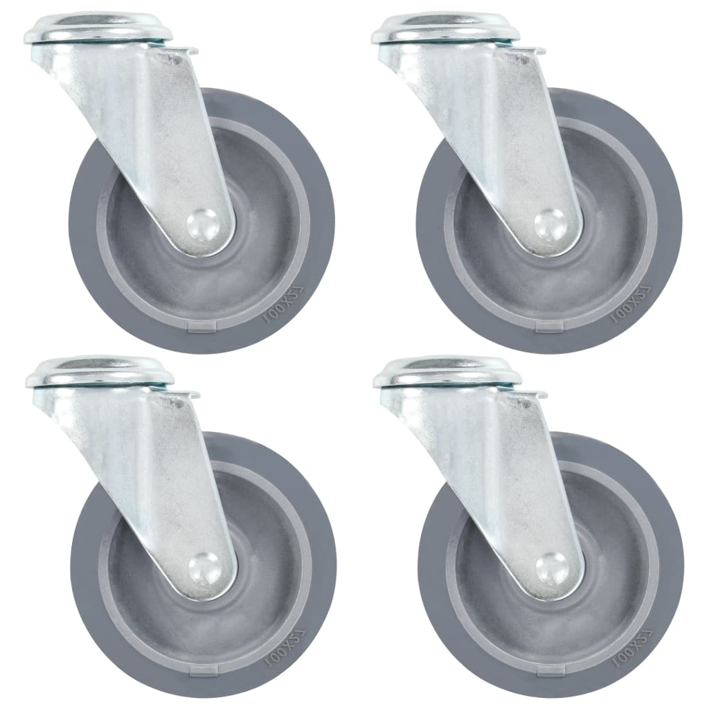 Rodas giratórias com furo 4 pcs 100 mm