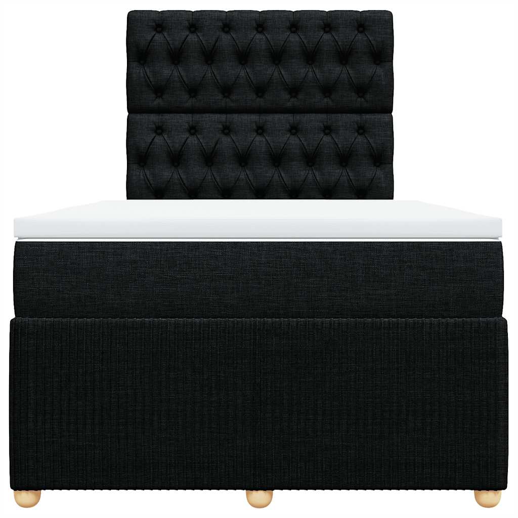 Cama boxspring com colchão 120x190 cm tecido preto