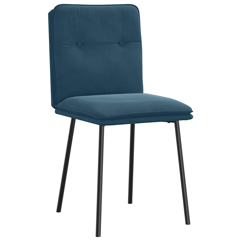 Cadeiras de jantar 4 pcs veludo azul