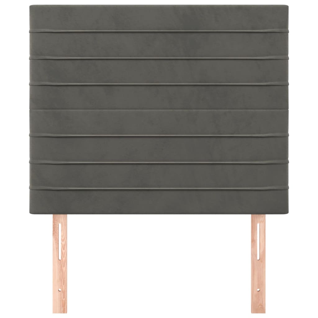 Cabeceira cinza escuro 80x5x118/128 cm veludo
