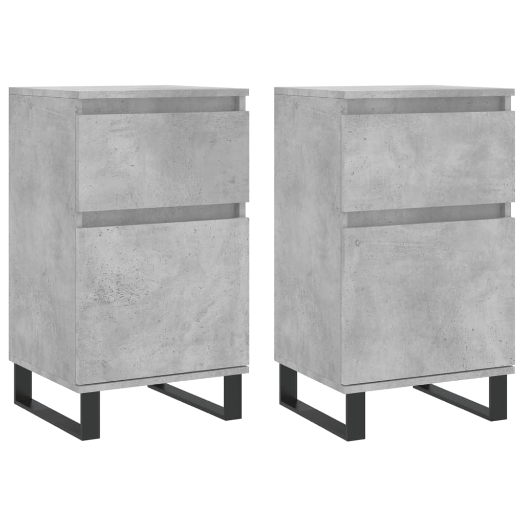 Aparadores 2 pcs 40x35x70 cm derivados de madeira cinza cimento