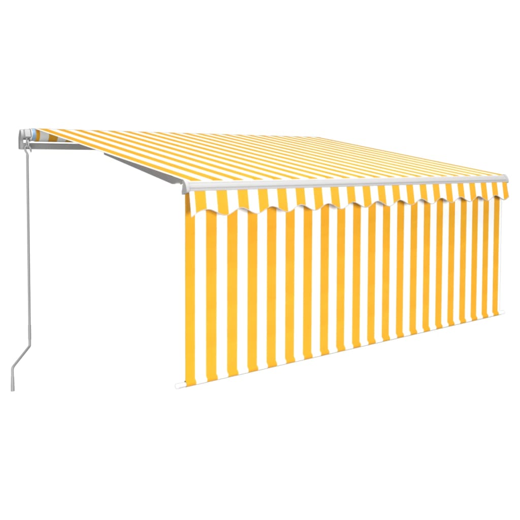 Toldo retrátil manual com estore 3x2,5 m amarelo e branco