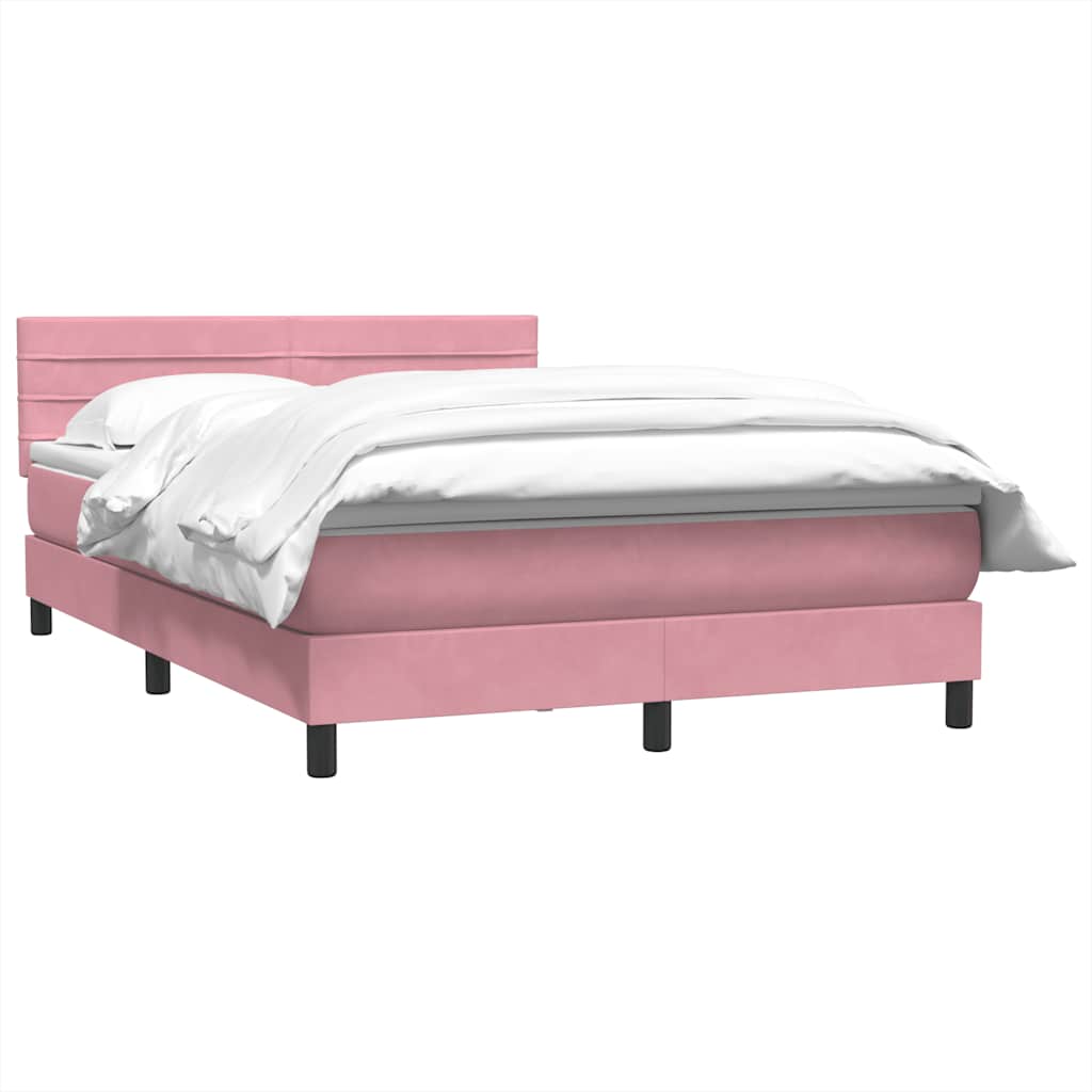 Cama com molas/colchão 140x220 cm veludo rosa