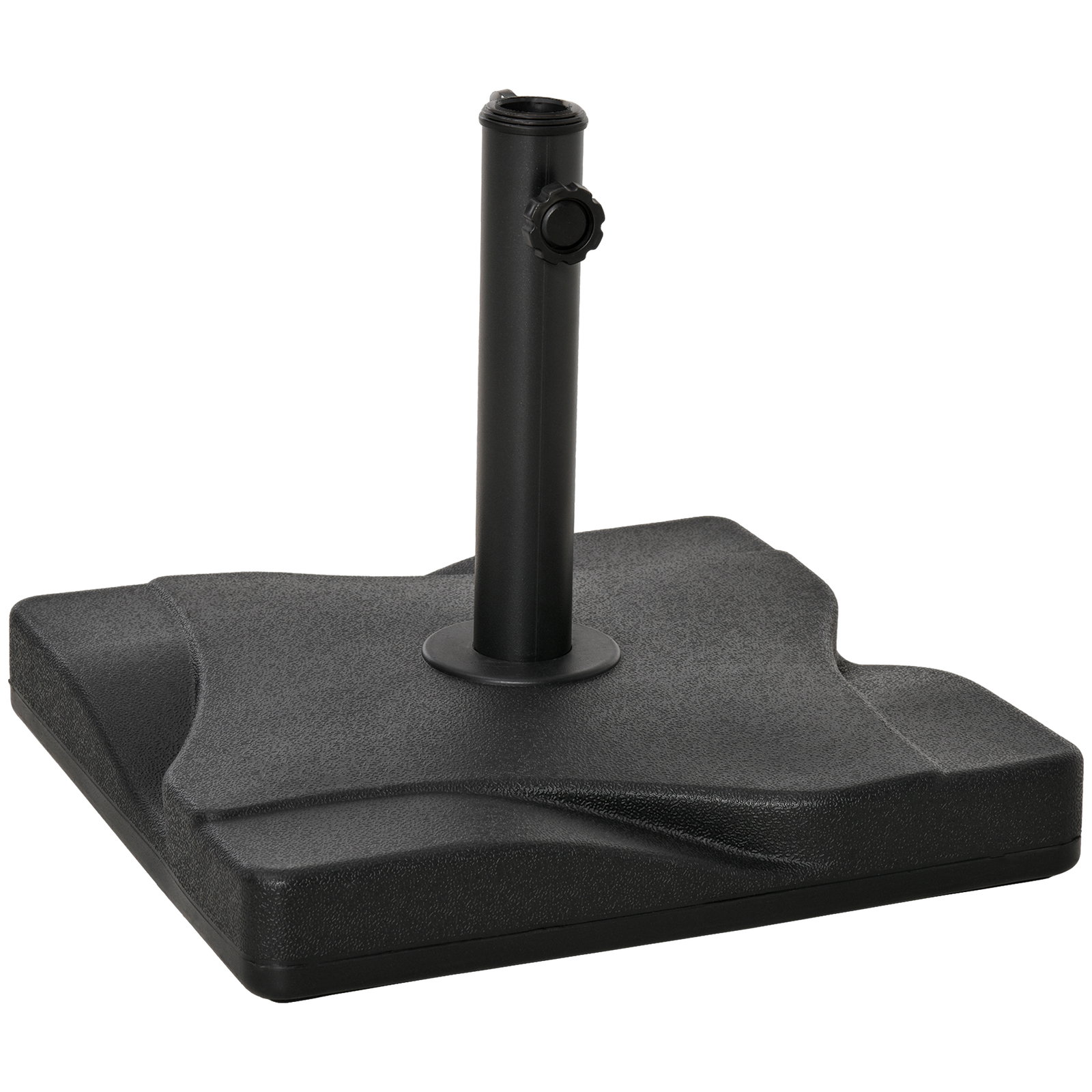 Base para chapéu de sol quadrada suporte para chapéu de sol para mastros com diámetro de 30mm 35mm e 38mm 41,5x41,5x35cm preto