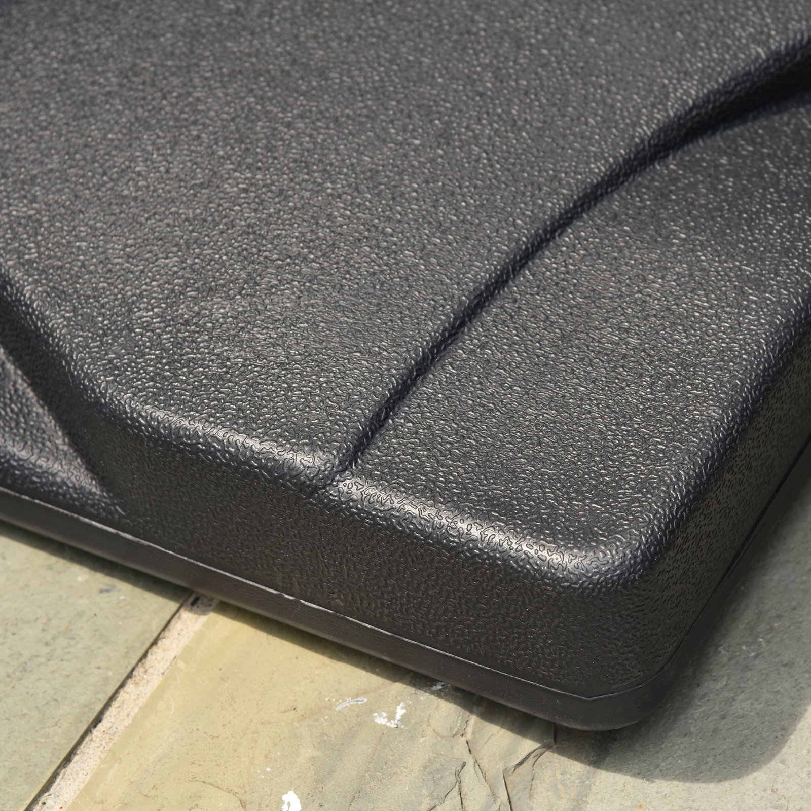 Base para chapéu de sol quadrada suporte para chapéu de sol para mastros com diámetro de 30mm 35mm e 38mm 41,5x41,5x35cm preto