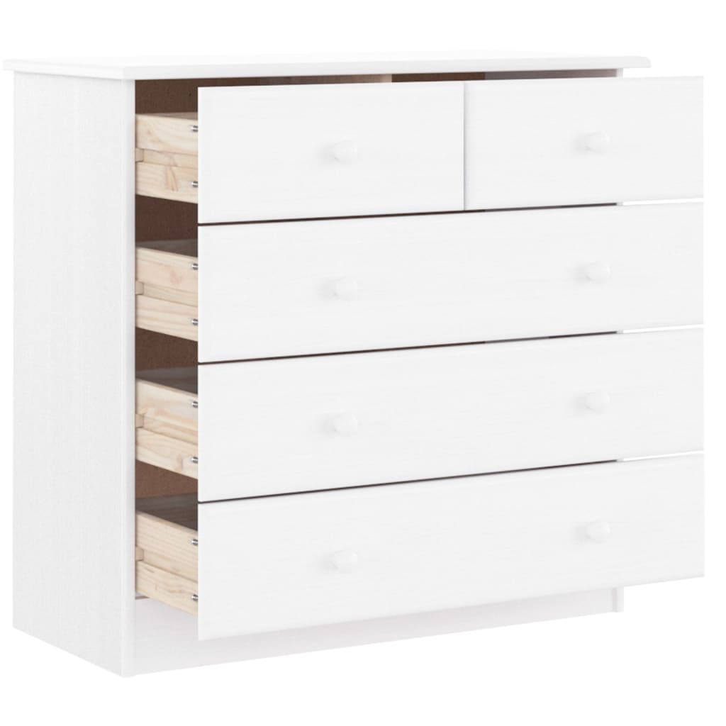 Cómoda alta 77x35x73 cm madeira de pinho maciça branco
