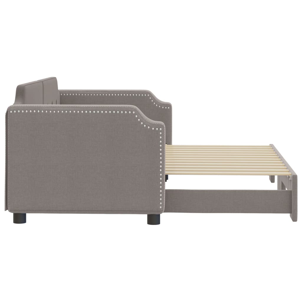 Sofá-cama com gavetão 80x200 cm tecido cinzento-acastanhado