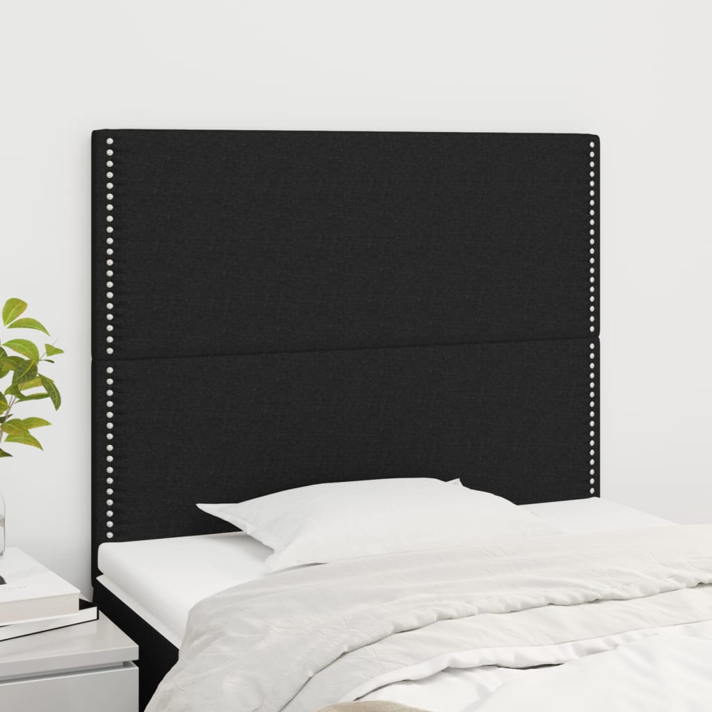 Cabeceira preta 100x5x118/128 cm tecido
