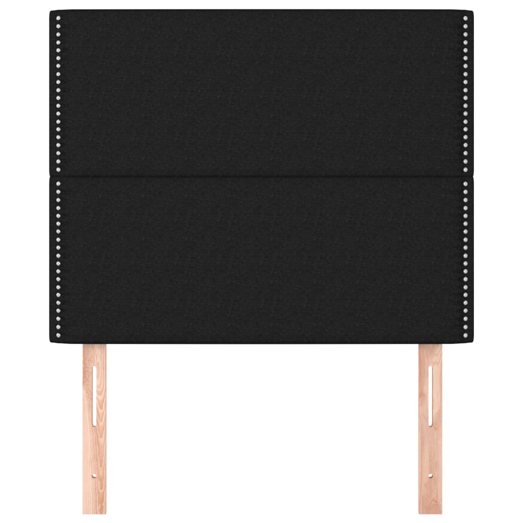 Cabeceira preta 100x5x118/128 cm tecido