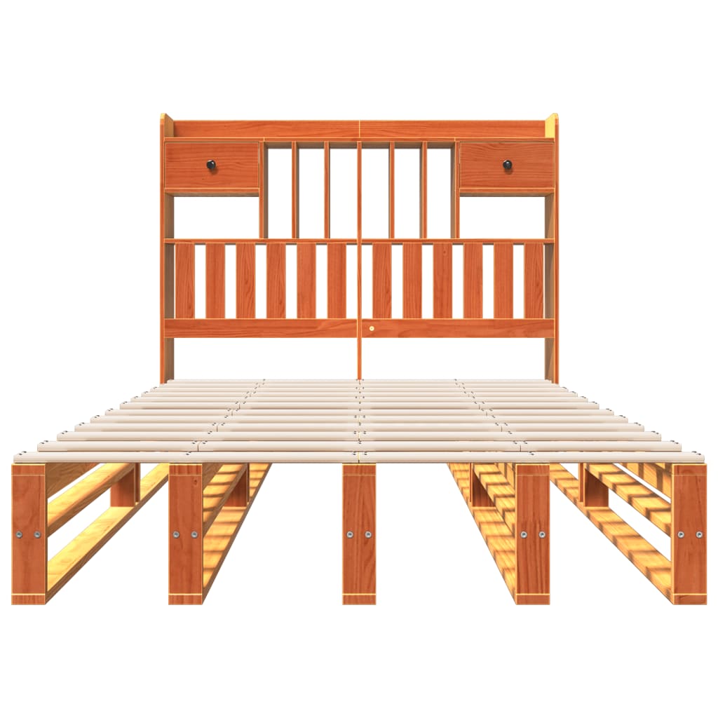 Cama com estante sem colchão 135x190 cm pinho maciço