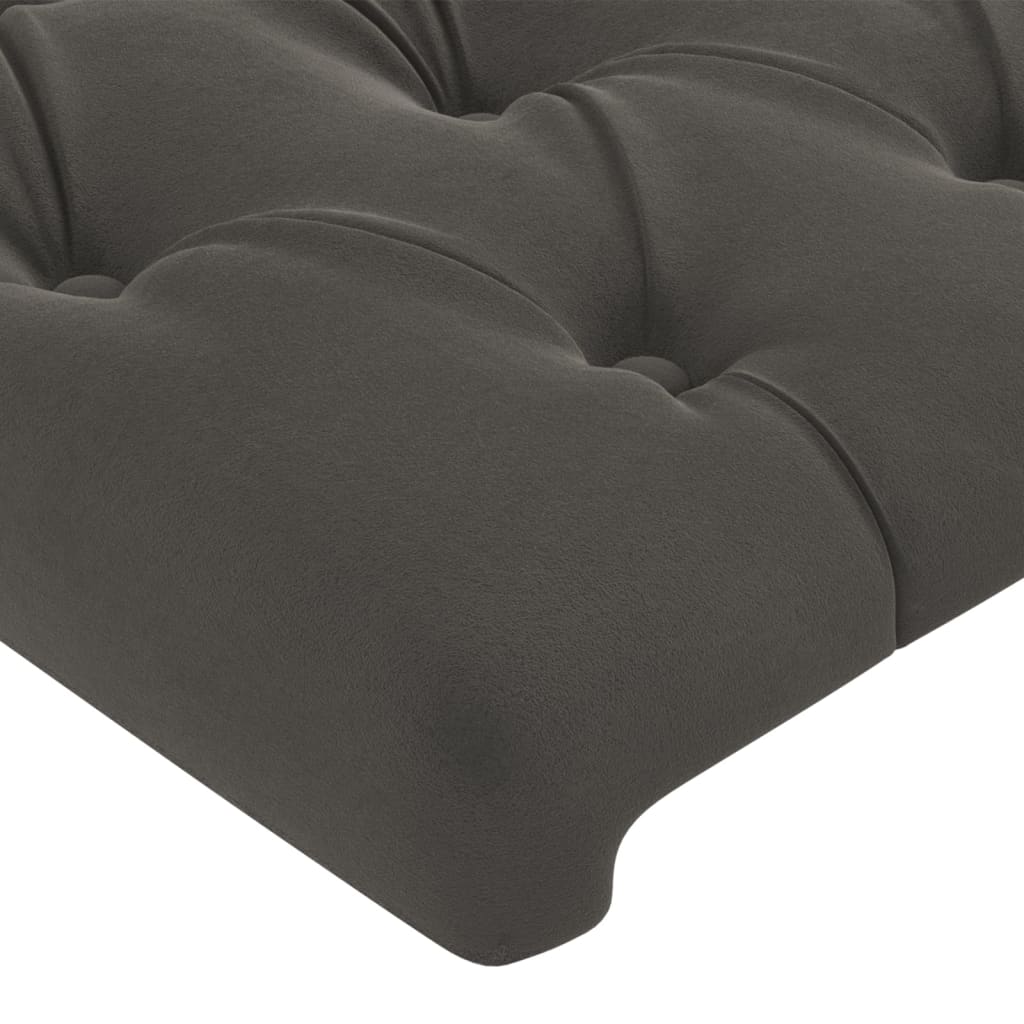 Cabeceira cinza escuro 144x7x118/128 cm veludo