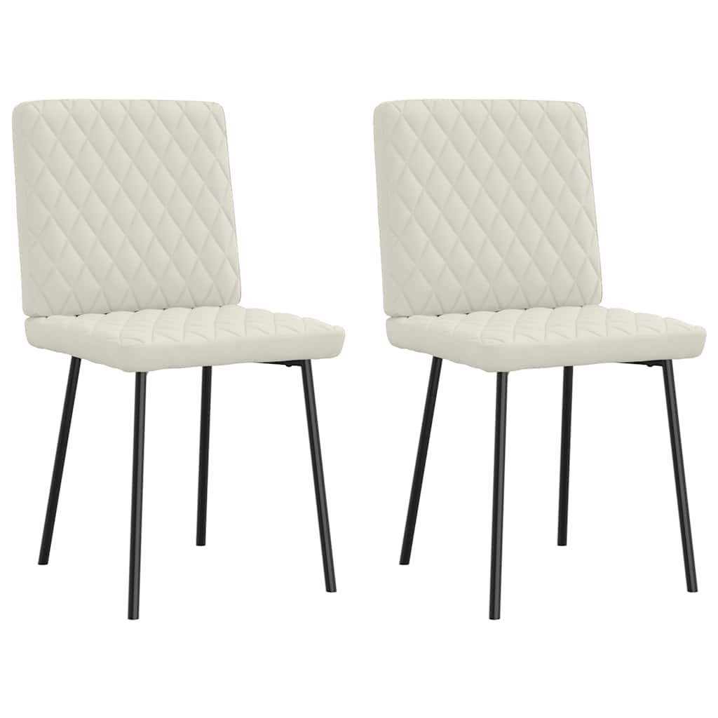 Cadeiras de jantar 2 pcs veludo cor creme