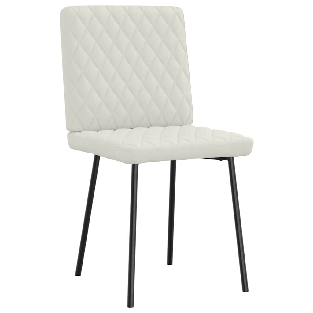 Cadeiras de jantar 2 pcs veludo cor creme