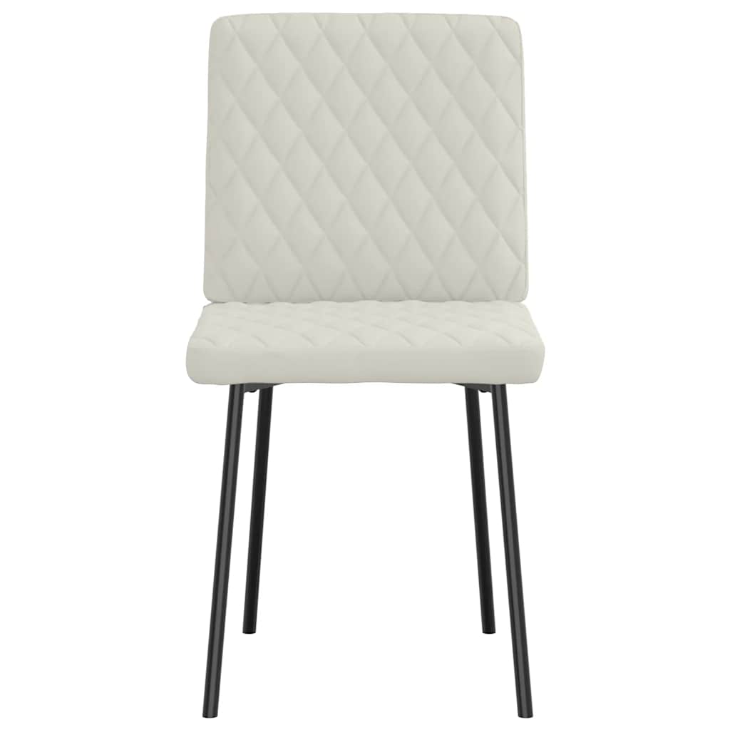 Cadeiras de jantar 2 pcs veludo cor creme