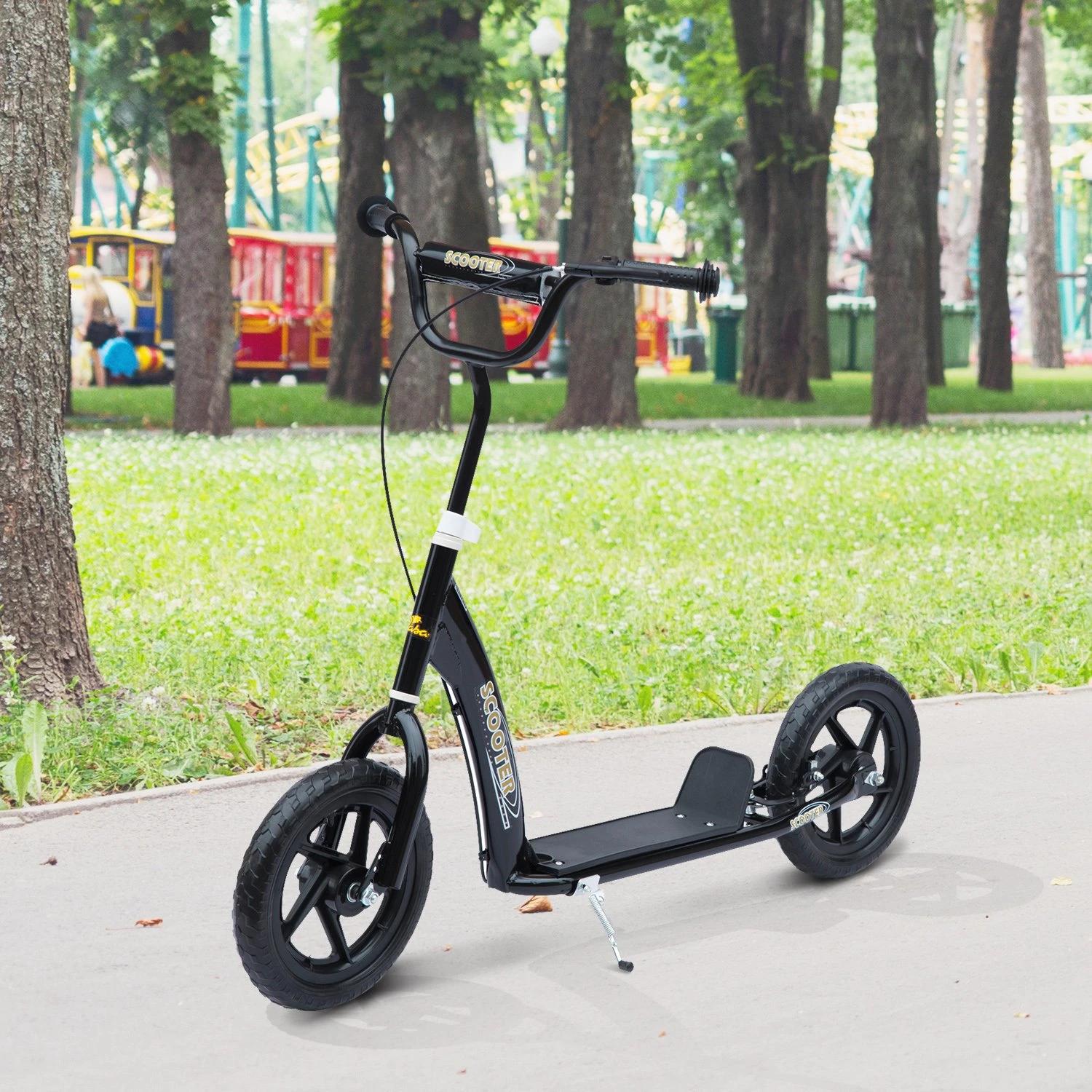 Trotinete para Crianças acima de 5 anos Scooter de 2 Rodas Grandes de 12 Polegadas com Freio e Guidão Ajustável em Altura Carga