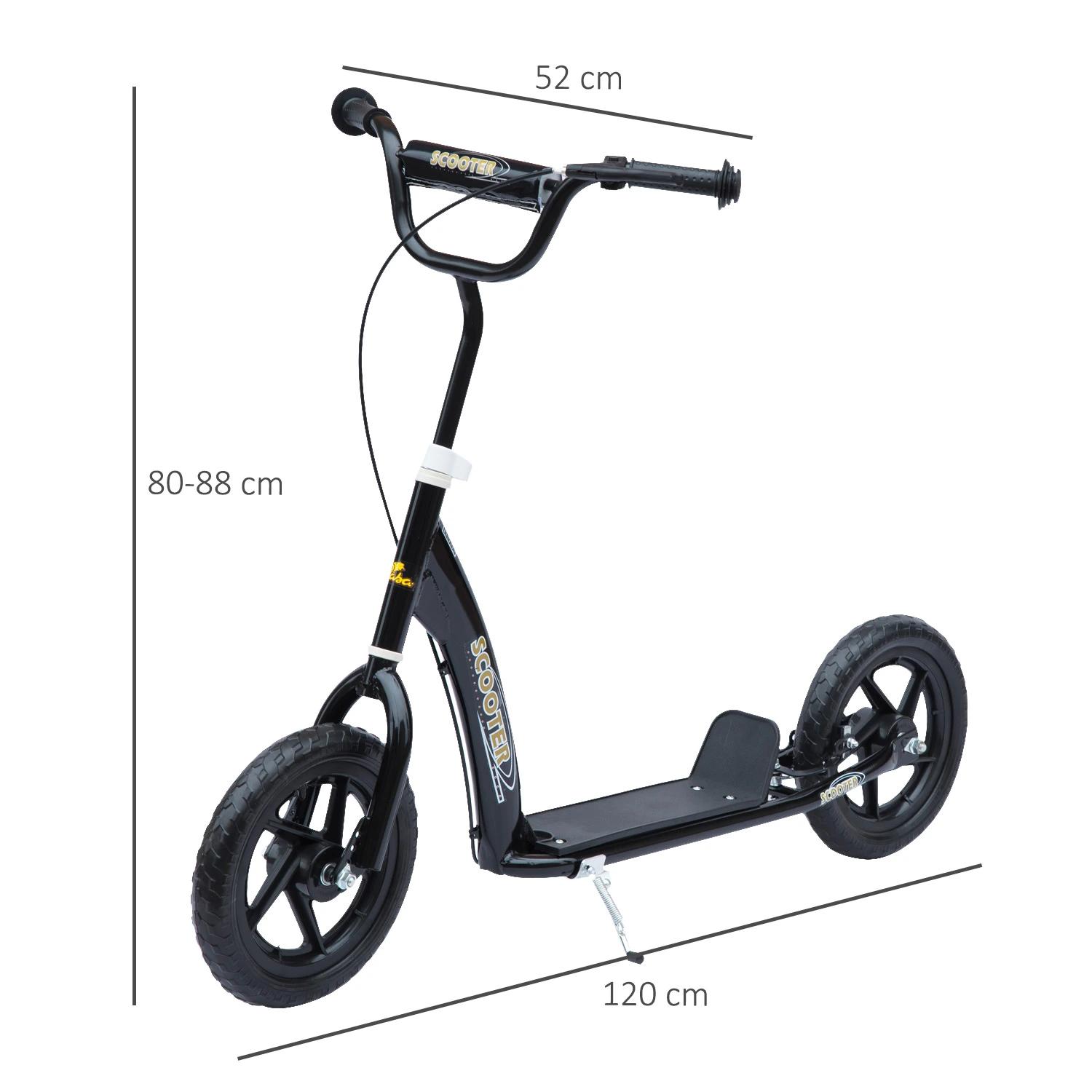 Trotinete para Crianças acima de 5 anos Scooter de 2 Rodas Grandes de 12 Polegadas com Freio e Guidão Ajustável em Altura Carga