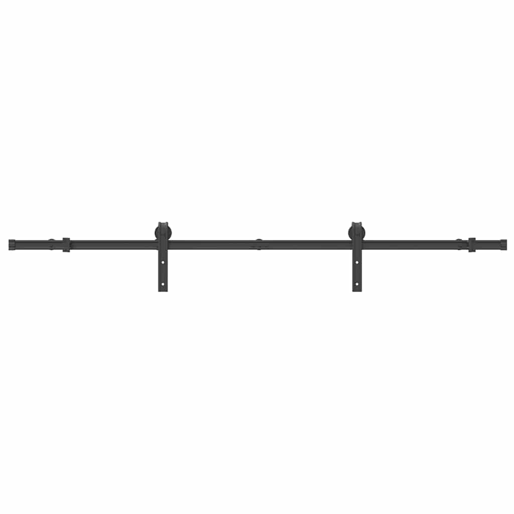 Kit de ferragens para porta deslizante 200 cm aço preto