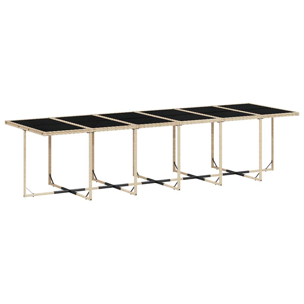 13 Pcs conjunto de jantar p/ jardim com almofadões vime PE bege