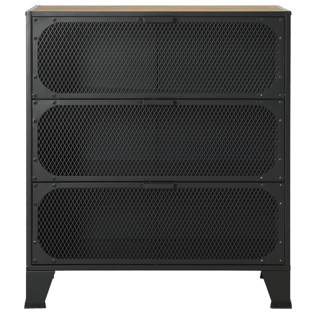 Armário de arrumação 72x36x82 cm metal/MDF castanho rústico