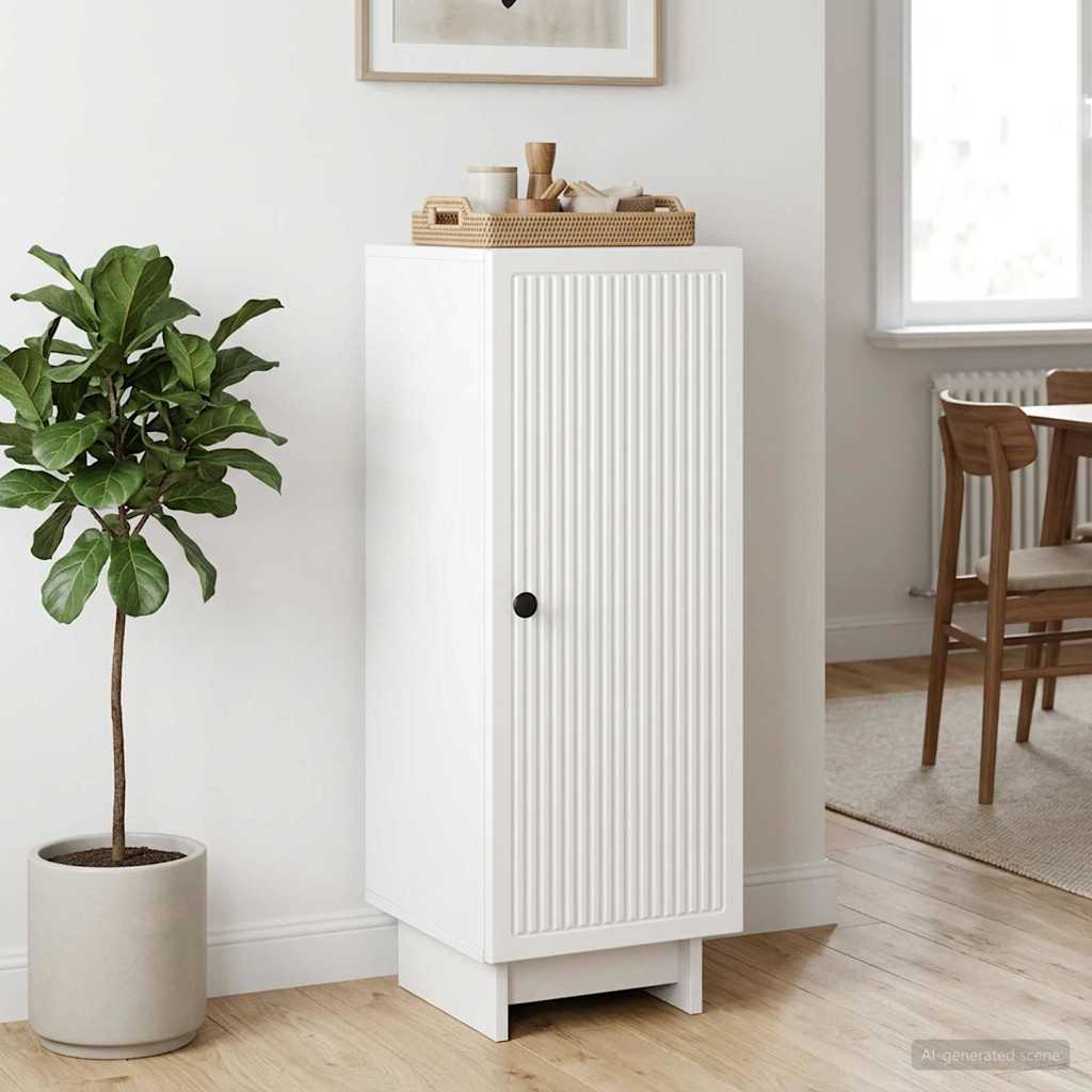 Buffet branco brilhante 33 x 34,5 x 90 cm derivados de madeira