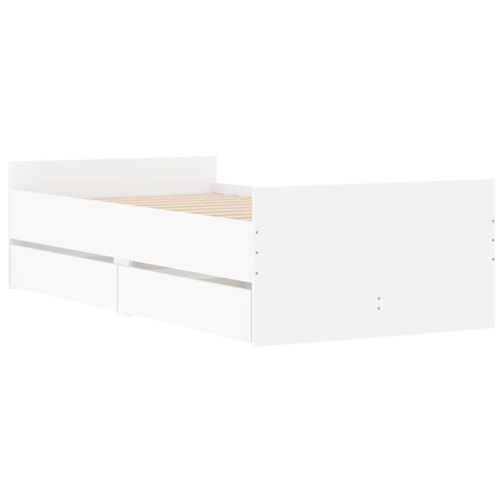 Estrutura de cama com gavetas 90x190 cm branco