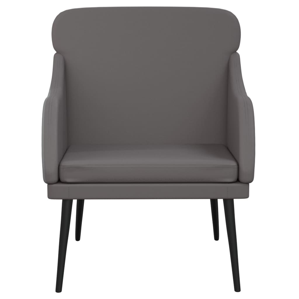 Cadeira c/ apoio de braços 63x76x80cm couro artificial cinzento